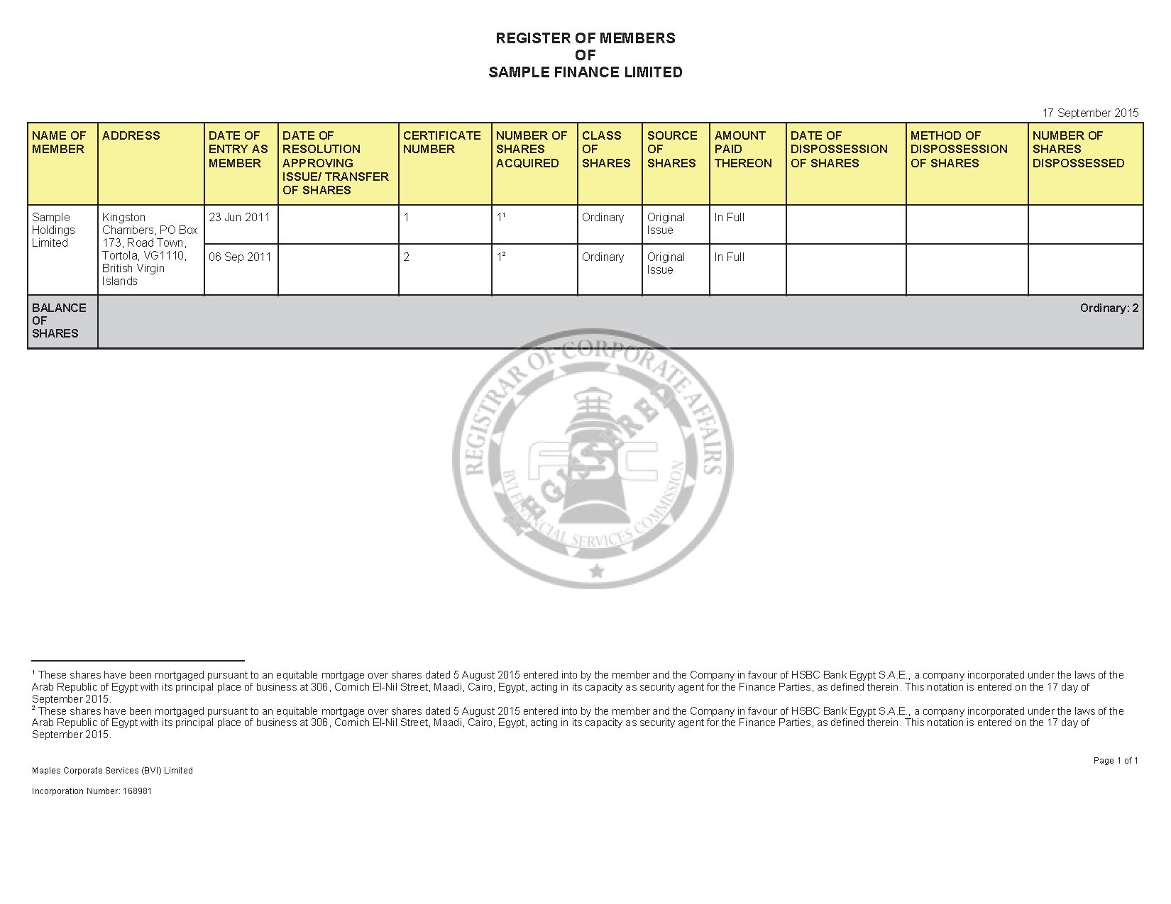 Sample BVI Register of Members